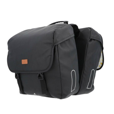 SACOCHE ARRIERE VELO DOUBLE HAPO.G 2x13,5L NOIR (35x34x13cm) - FIXATION VELCROS SUR PORTE BAGAGE