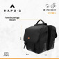 SACOCHE ARRIERE VELO DOUBLE HAPO.G 2x13,5L NOIR (35x34x13cm) - FIXATION SANGLES REGLABLES ET VELCROS SUR PORTE BAGAGE 3104889922693