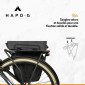 SACOCHE ARRIERE VELO DOUBLE HAPO.G 2x13,5L NOIR (35x34x13cm) - FIXATION SANGLES REGLABLES ET VELCROS SUR PORTE BAGAGE 3104889922693