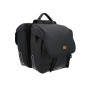 SACOCHE ARRIERE VELO DOUBLE HAPO.G 2x13,5L NOIR (35x34x13cm) - FIXATION SANGLES REGLABLES ET VELCROS SUR PORTE BAGAGE