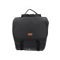 SACOCHE ARRIERE VELO DOUBLE HAPO.G 2x13,5L NOIR (35x34x13cm) - FIXATION SANGLES REGLABLES ET VELCROS SUR PORTE BAGAGE