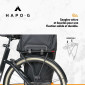 SACOCHE ARRIERE VELO DOUBLE HAPO.G ROLL-TOP 2x25L NOIR (61x33x16cm) - FIXATION VELCROS SUR PORTE BAGAGE 3104889922815