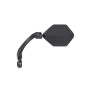 RETROVISEUR VELO GAUCHE TETE HEXAGONALE ROTATIVE, ORIENTABLE A 180° MIROIR XXL NOIR (FIXATION COLLIER) 3700256070693