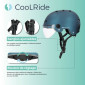 CASQUE VELO ADULTE COOLRIDE CITY BLEU AVEC VISIERE ET MOLETTE DE REGLAGE TAILLE 53-59 (VENDU A L'UNITE) 3700256070778