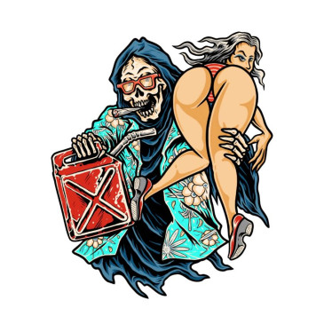 AUTOCOLLANT/STICKER LETHAL THREAT MINI ASS OR GAS (60x80mm) 7577850029260