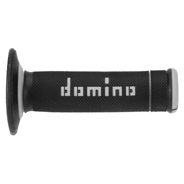 REVETEMENT POIGNEE DOMINO MOTO OFF ROAD A190 NOIR/GRIS CLOSED END 120-123mm (PAIRE)