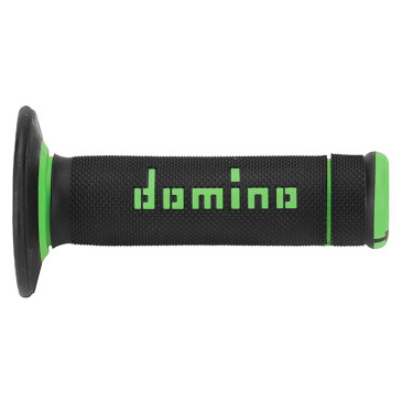 REVETEMENT POIGNEE DOMINO MOTO OFF ROAD A190 NOIR/VERT CLOSED END 120-123mm (PAIRE) 8033900031470