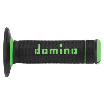 REVETEMENT POIGNEE DOMINO MOTO OFF ROAD A190 NOIR/VERT CLOSED END 120-123mm (PAIRE)