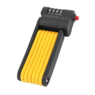 ANTIVOL VELO PLIABLE/PLIANT A COMBINAISON MASTERLOCK DIAM 4 mm L 800 mm NOIR/ORANGE (INCLUS SUPPORT FIXATION) 3520190945686