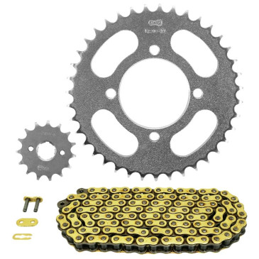 KIT CHAINE ADAPTABLE SYM 125 XS K 2007>2013 428 15x39 (DIAM COURONNE 64/80/8.5) (DEMULTIPLICATION ORIGINE) -AFAM- 5400598055782