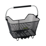 PANIER ARRIERE FIL ACIER RACKTIME BASK IT 23L DELUXE NOIR AVEC ANSE SUR PORTE BAGAGE (45x30x33 cm) - COMPATIBLE SYSTEME RACKTIME SNAPIT (CHARGE MAX 10kg) 4048174843586
