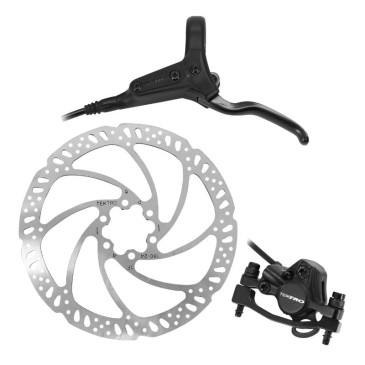 FREIN A DISQUE VTT HYDRAULIQUE TEKTRO M275 NOIR AVANT POST MOUNT AVEC DISQUE 180mm ET ADAPTATEUR (KIT) 3700948279816