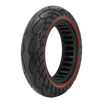 PNEU TROTTINETTE PLEIN 10 X 2.50 NOIR LISERET ROUGE (JANTE LARGEUR 45mm) 3700948285961
