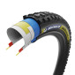 PNEU VTT GRAVITY 27.5 X 2.50 MICHELIN WILD ENDURO MH RACING LINE NOIR STICKERS BLEU/JAUNE TUBELESS READY TS (63-584) 3528706997402