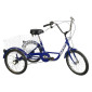 TRICYCLE FOR ADULT 20" BLUE - 5 SPEED WITH BASKET - MAX LOAD 100KGS WHEELBASE 0.80m -APPROVED NF30020- 3700948045626
