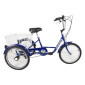 TRICYCLE FOR ADULT 20" BLUE - 5 SPEED WITH BASKET - MAX LOAD 100KGS WHEELBASE 0.80m -APPROVED NF30020- 3700948045626