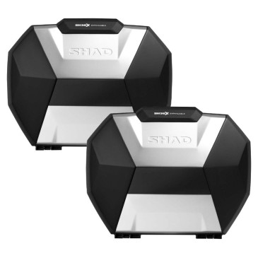 VALISE LATERALE/SIDE-CASE SHAD SH38X EXPANDABLE 38L NOIR/ALU (fixation 3P, 4P SYSTEM vendue séparément) (D0B38200) (PAIRE) 8430358686991
