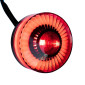 FEU ARRIERE MOTO UNIVERSEL AVOC VINTAGE A LEDS NOIR COUVERCLE FUME (3 FILS) -HOMOLOGUE CE- 3700948268643