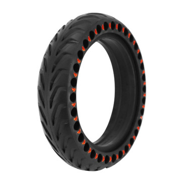 PNEU TROTTINETTE PLEIN FLECHE ALVEOLE 8.5 X 2.00 NOIR ET ROUGE - LARGEUR INTERIEUR 34 mm 3700948285916