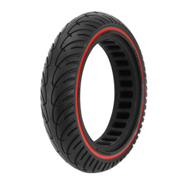 PNEU TROTTINETTE PLEIN 8.5 X 2.00 NOIR LISERET ROUGE - LARGEUR INTERIEUR 37 mm 3700948285947