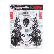 AUTOCOLLANT/STICKER LETHAL THREAT RACE SKULLS (DROIT ET GAUCHE) (150x200mm) 7577858812790