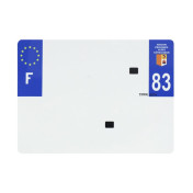 BANDE PLAQUE REMORQUE 275x200 POUR PVC VIERGE DEP. 83 avec EURO (VENDU A L'UNITE) 3700948295397