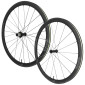 ROUES ROUTE PATIN BLOCAGE 700 MICHE RE.ACT 38 CARBONE NOIR CASSETTE SHIMANO SH 12/11/10V HAUTEUR/PROFIL 38 mm (PAIRE) - TUBELESS READY 8054757040811