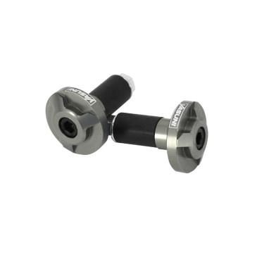 EMBOUT DE GUIDON YASUNI PRO RACE ALU CNC GRIS DIAM 17 mm POUR GUIDON 22,2 mm (PAIRE) 8401001018131