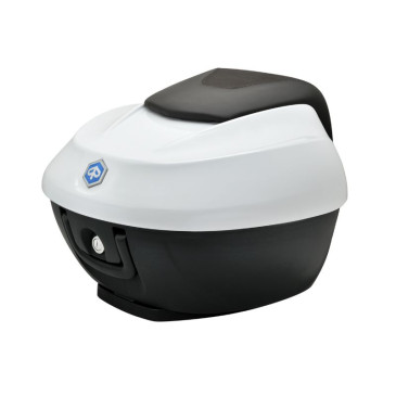 TOP CASE 36L VENDU AVEC LE SUPPORT+DOSSERET ORIGINE PIAGGIO 300-400 BEVERLY 2021> BLANC LUNA XB3 533 -CM323301-
