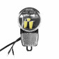 ECLAIRAGE VELO A DYNAMO HERRMANS MR4 100 LUMENS NOIR AVANT (LIVRE AVEC PATTE SUR FOURCHE) 6V/2.4W - (VENDU EN VRAC POUR ATELIER) 3700948290620