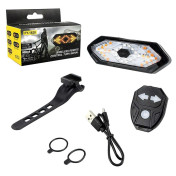 ECLAIRAGE VELO / TROTTINETTE USB ARRIERE SUR TIGE DE SELLE - HAUBANS - ESSIEUX ARRIERE DE TROTTINETTE A LED (CLIGNOTANT INTEGREE + TELECOMMANDE FIXATION GUIDON) -P2R- 3700948289112
