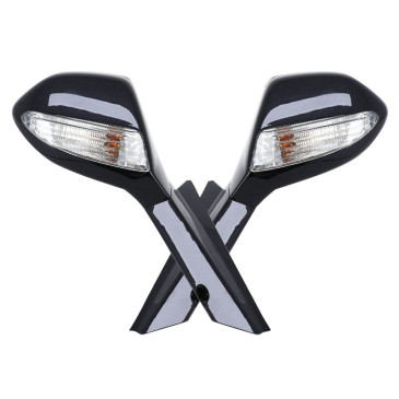 RETROVISEURS ORIGINE PIAGGIO 125-250-500 X9 (REMPLACE LES REFERENCES AUTRES COULEURS) NOIR (PAIRE) -CM02590300ND-