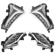 CLIGNOTANT AV ET FEUX AR MAXISCOOTER ADAPTABLE YAMAHA 530 TMAX 2017>2019 TRANSPARENT AV/AR DROIT ET GAUCHE A LEDS (HOMOLOGUE CE) -P2R- 3700948285350