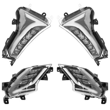 CLIGNOTANT ET FEUX AR MAXISCOOTER ADAPTABLE YAMAHA 530 TMAX 2017>2019 TRANSPARENT AV/AR DROIT ET GAUCHE A LEDS (HOMOLOGUE CE) -P2R- 3700948285350