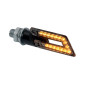 CLIGNOTANT MOTO TAAC FR20 16 LEDS TRANSPARENT/NOIR (M8 / LONG 66mm / H 20mm) (PAIRE) QUALITE PREMIUM -HOMOLOGUE ECE- 8026492167528