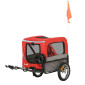 CARGO BICYCLE TRAILER- MAX LOAD 45Kg - RED - Wheels 12" - ASSEMBLY ON REAR WHEEL AXLE - FOR PETS or LUGGAGE- Both side opening - Supplied with an other arm. 3700948209158
