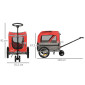 CARGO BICYCLE TRAILER- MAX LOAD 45Kg - RED - Wheels 12" - ASSEMBLY ON REAR WHEEL AXLE - FOR PETS or LUGGAGE- Both side opening - Supplied with an other arm. 3700948209158