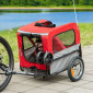 CARGO BICYCLE TRAILER- MAX LOAD 45Kg - RED - Wheels 12" - ASSEMBLY ON REAR WHEEL AXLE - FOR PETS or LUGGAGE- Both side opening - Supplied with an other arm. 3700948209158