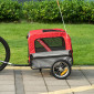 CARGO BICYCLE TRAILER- MAX LOAD 45Kg - RED - Wheels 12" - ASSEMBLY ON REAR WHEEL AXLE - FOR PETS or LUGGAGE- Both side opening - Supplied with an other arm. 3700948209158