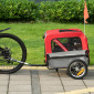 CARGO BICYCLE TRAILER- MAX LOAD 45Kg - RED - Wheels 12" - ASSEMBLY ON REAR WHEEL AXLE - FOR PETS or LUGGAGE- Both side opening - Supplied with an other arm. 3700948209158