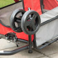 CARGO BICYCLE TRAILER- MAX LOAD 45Kg - RED - Wheels 12" - ASSEMBLY ON REAR WHEEL AXLE - FOR PETS or LUGGAGE- Both side opening - Supplied with an other arm. 3700948209158