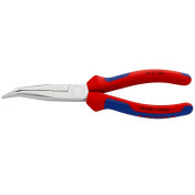 PINCE A BEC FIN COUDEE PRO KNIPEX DEMI RONDE 200mm CHROME AVEC POIGNEE CONFORT ROUGE/BLEU (26 25 200) -MADE IN GERMANY- 4003773035039