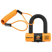 ANTIVOL U / BLOQUE DISQUE ARMLOCK CK5 NOIR/ORANGE MINI 52x65mm DIAM 16mm AVEC CORDON DE RAPPEL ORANGE (CLASSE SRA) (3 CLES) 3700948258750