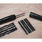 KIT REPARATION PNEU TUBELESS ROUTE / VTT HUTCHINSON PAR L'EXTERIEUR AVEC MECHES - CAPSULE ALU (5 MECHES D 1.5mm + 5 MECHES D 3mm + OUTIL) 3248382085520
