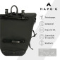 SACOCHE ARRIERE VELO LATERALE HAPO.G WATERPROOF PVC 20L NOIR (VENDU A L'UNITE) - FIXATION CROCHETS SUR PORTE BAGAGE 3104889922457