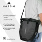 SACOCHE ARRIERE VELO LATERALE HAPO.G WATERPROOF PVC 20L NOIR (VENDU A L'UNITE) - FIXATION CROCHETS SUR PORTE BAGAGE 3104889922457