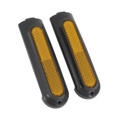 CACHE VIS DE ROUE ARRIERE POUR TROTTINETTE XIAOMI MI 4 PRO NOIR (CATADIOPTRE ORANGE) (VENDU PAR 2) -P2R- 3700948296844