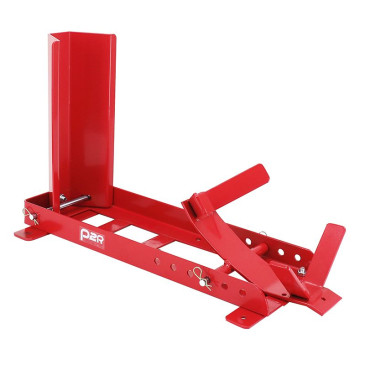 BLOQUE/CALE/ETAU DE ROUE MOTO P2R AVANT REGLABLE COMPATIBLE ROUE 16 à 21" ACIER ROUGE (A FIXER SOL, REMORQUE) 3700948289280