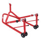 LEVE/BEQUILLE STAND MOTO P2R AVANT FIXATION SOUS TE DE FOURCHE ACIER ROUGE (HAUTEUR REGLABLE 67 à 88 cm) 3700948289266