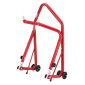 LEVE/BEQUILLE STAND MOTO P2R AVANT FIXATION SOUS TE DE FOURCHE ACIER ROUGE (HAUTEUR REGLABLE 67 à 88 cm) 3700948289266